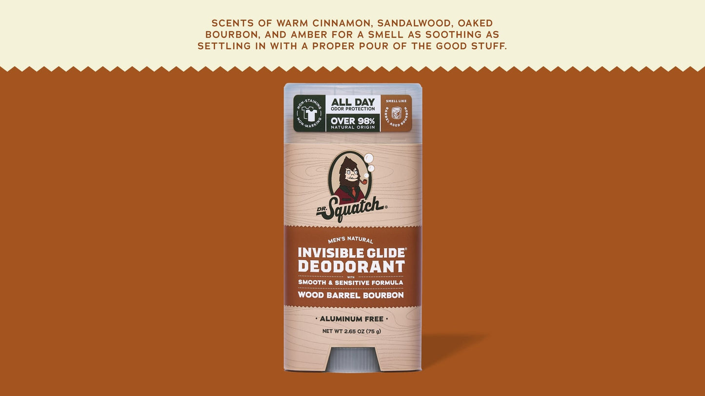 WOOD BARREL BOURBON INVISIBLE GLIDE DEODORANT