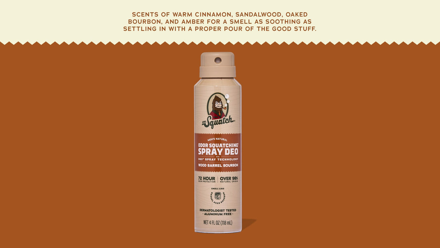 WOOD BARREL BOURBON SPRAY DEODORANT