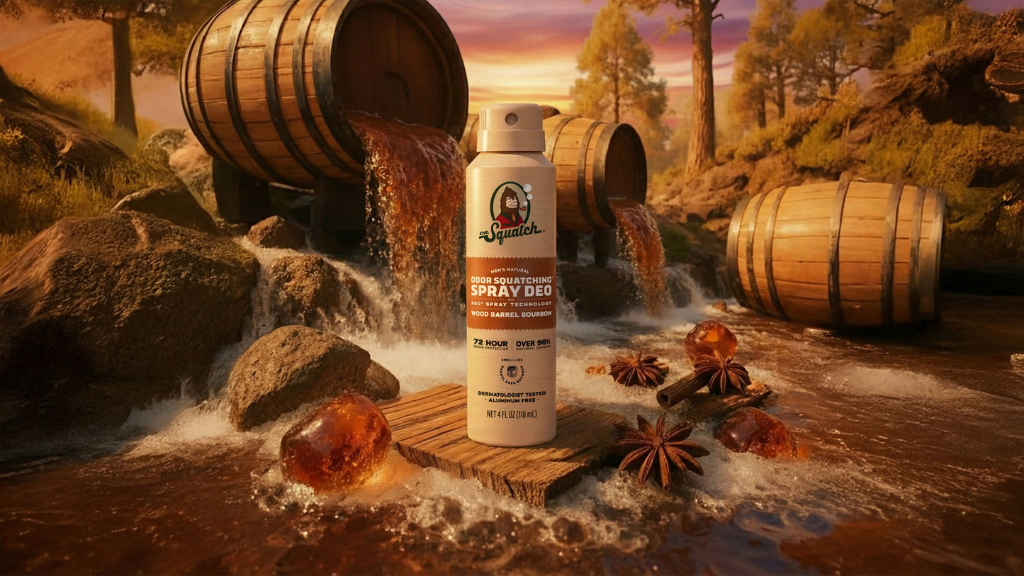 WOOD BARREL BOURBON SPRAY DEODORANT